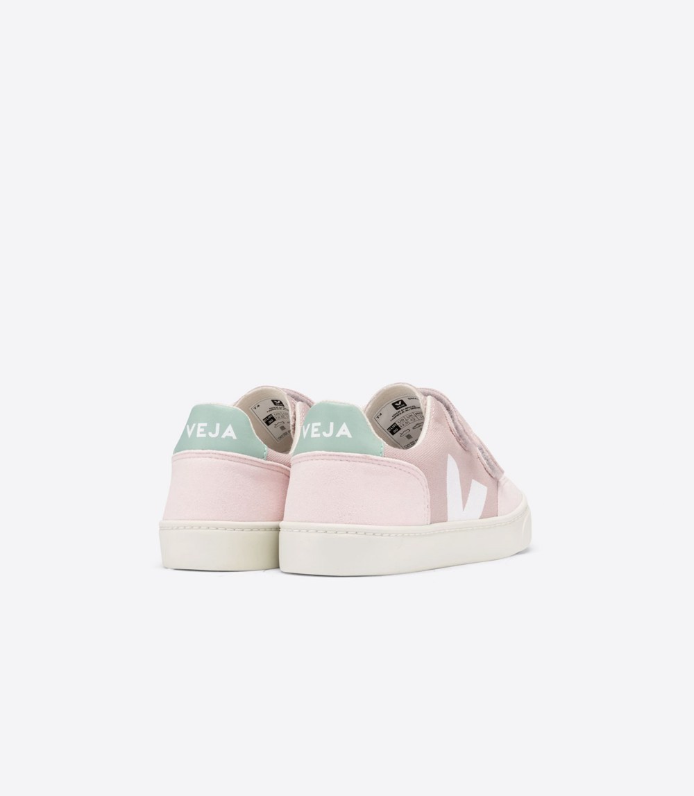 Veja Sneakers Kids - V-12 Velcro Canvas - Pink/White - 3601YVLWZ